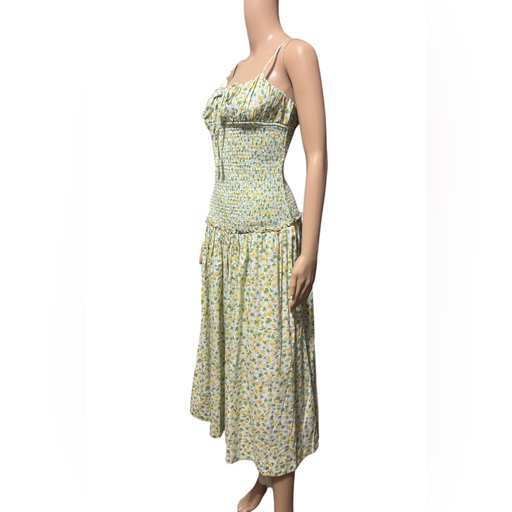Free People Size S Lavender Daze Dress Green Combo  Sleeveless Smocked N… - Picture 4 of 13